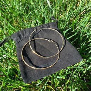 Gold hammered hoop earrings